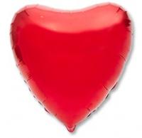 Шар Сердце Ag Металлик Red Красный 18"/45см фольга