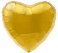 Шар Сердце Ag Металлик Gold Золото 18"/45см фольга