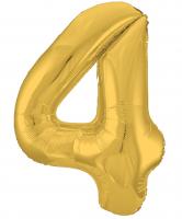 Шар Цифра Ag 4 Slime Gold Золото 40''/102 см фольга